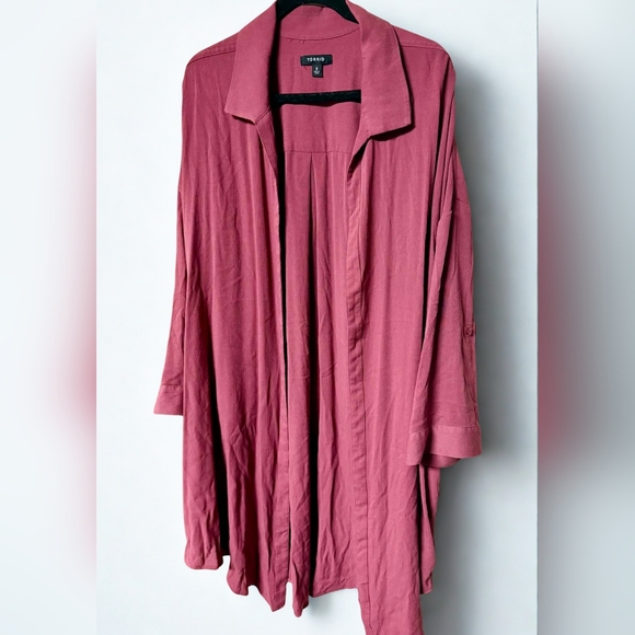 torrid Tops - Torrid Mauve Long Open Front Cardigan Size 3